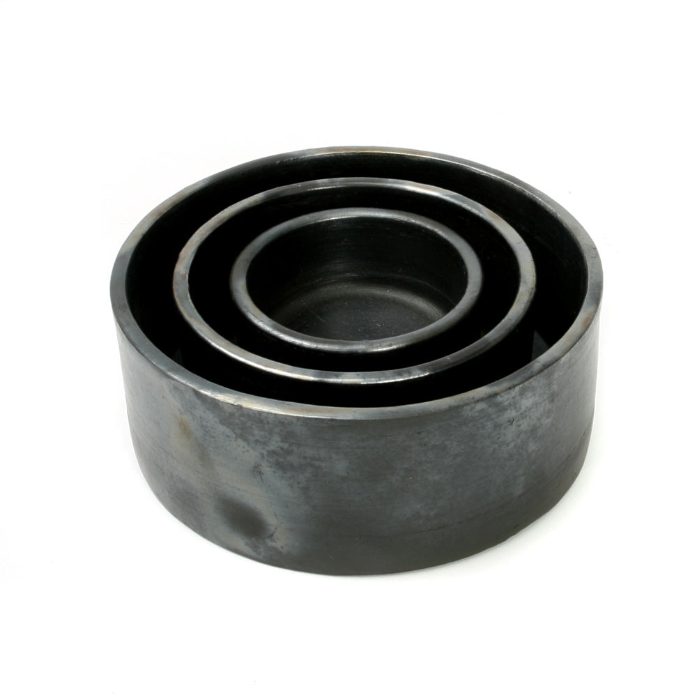 The Burned Cylinder Bowl - Black - Set of 3